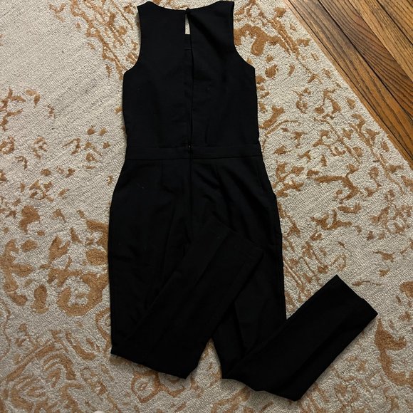 ASOS Petite Black Jumpsuit With Chic Racer Detail Sz 0 Like NEW - Picture 11 of 14